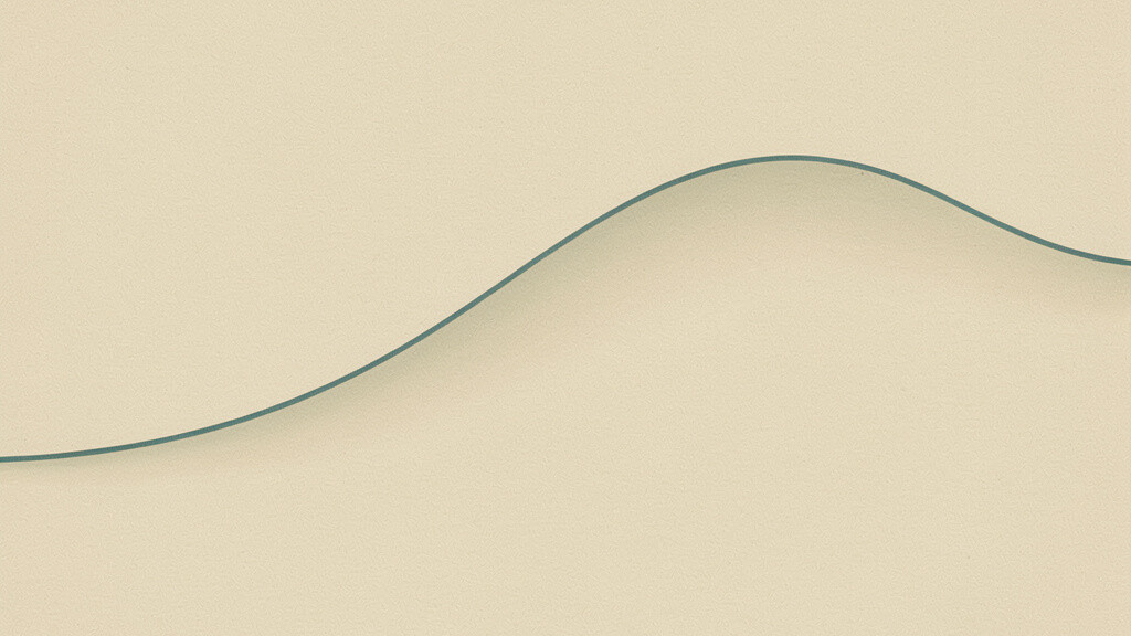 A single soft curve rising gently across a warm bone field to a late peak near one edge, then easing back downward and earlier, drawn in muted teal over a faint sage underlayer, calm and numberless. The clock runs latest near the end of the teens, then drifts steadily earlier across the decades that follow.