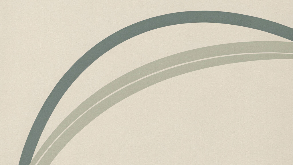Two gently offset arcs of muted teal and soft sage on a warm bone field, one nudged slightly toward the other so the gap between them narrows to a thin seam without ever merging. The real win is easing the gap between your schedule and your clock, not swapping one clock for another.