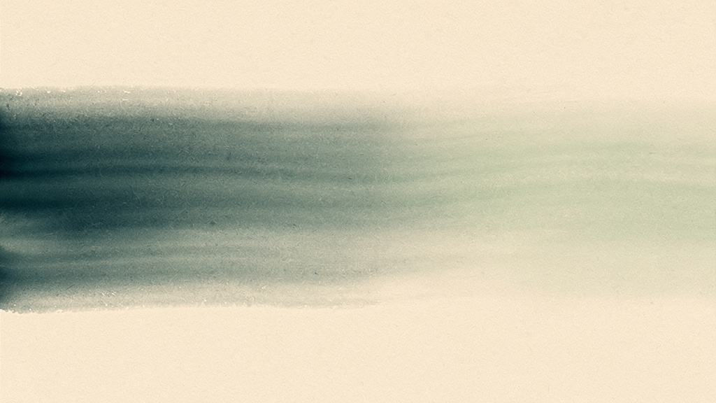 An abstract bone field where deep teal holds full and saturated at one edge and thins to a washed, over diluted pale at the other, enough giving way to too much.