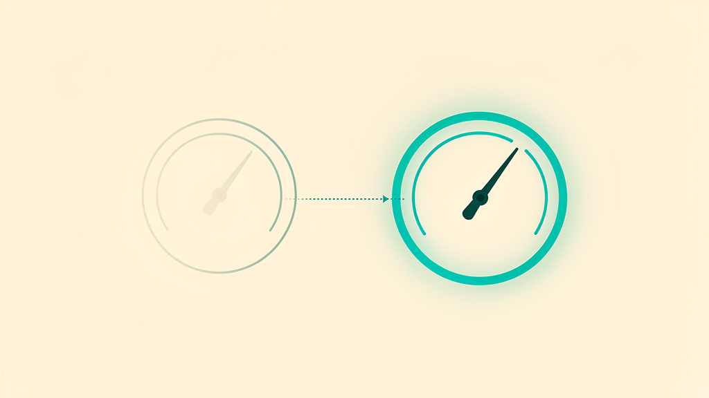A dim, nearly empty gauge sits beside a second gauge whose needle has already swung into the red, showing one signal lagging behind another that has already moved.