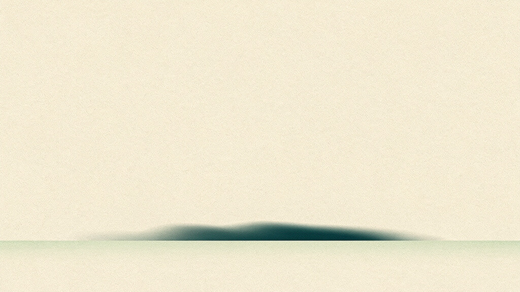 A single low, pale matcha-green baseline resting near the bottom of a wide bone field, with a faint deeper-teal fill only beginning to rise above it and an open expanse of bone left untouched above, an abstract image of a floor and the room above it.