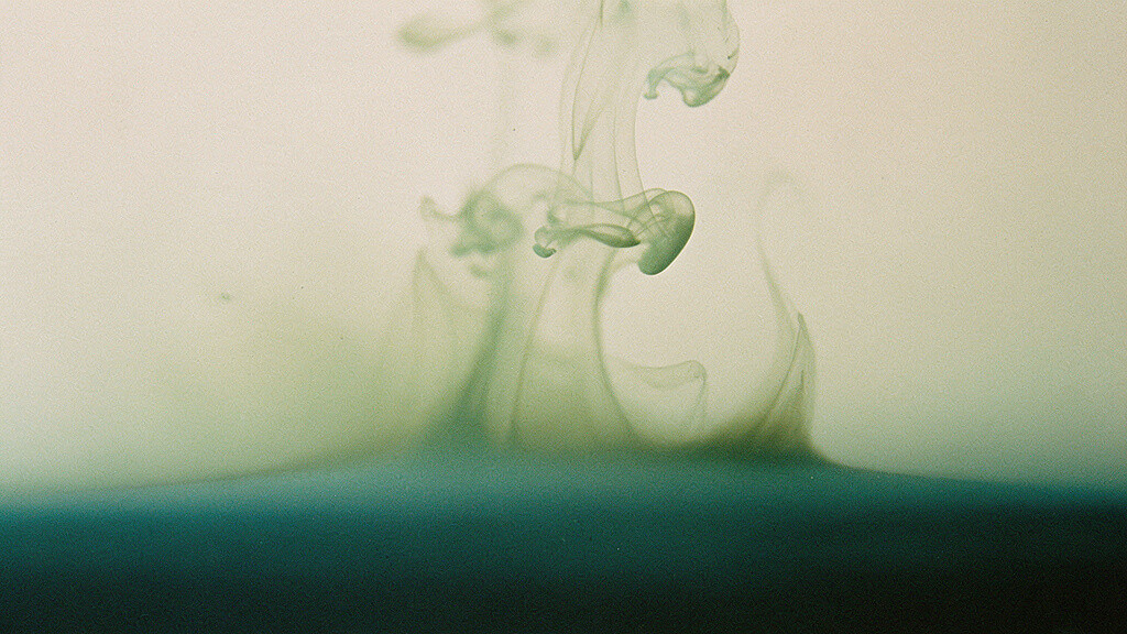 Warm currents rising through a pale field and settling into one steady band of deeper teal, an adaptation that stays.