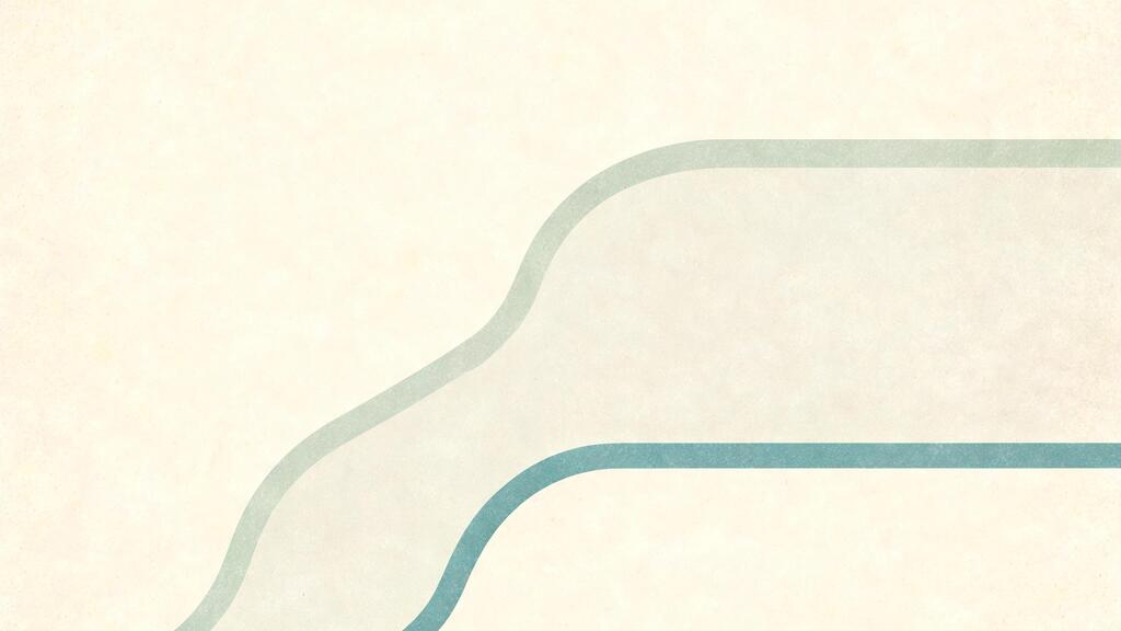 Two soft rising curves on a warm bone field, one in muted teal and one in desaturated sage, both bending into a flat plateau, but one leveling earlier and lower than the other. The two plateaus are marked only by where each line turns horizontal. Calm, abstract. Two curves, one for older adults and one for younger, flatten at different points; the older curve settles sooner and at a lower count.