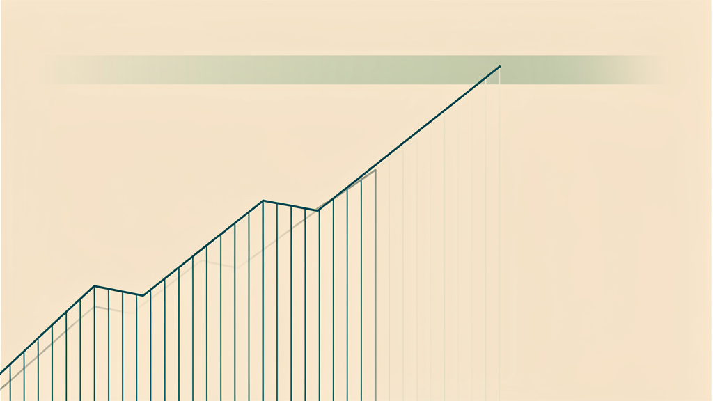 Abstract editorial graphic of fine deep teal lines ascending across a bone-colored field, with a soft matcha band marking a higher level, suggesting a rising fitness curve.